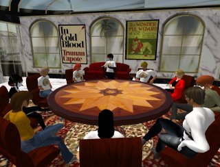 Screenshot of KSL staff meeting in Second Life