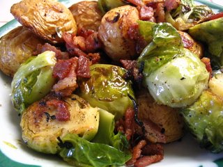 Brussel Sprouts with Potatoes and Bacon