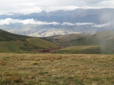 Looking down from the turn around of the Leadville 100 Mountain Bike Race