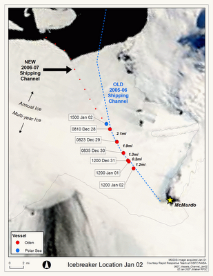 Map of McMurdo Channel route
