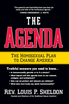 Get your copy of THE AGENDA by Rev. Louis P. Sheldon 
