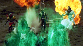 Kabuki, Ibuki & Touki vs. the Pyrotechnics crew