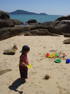 My son enjoys our private beach
