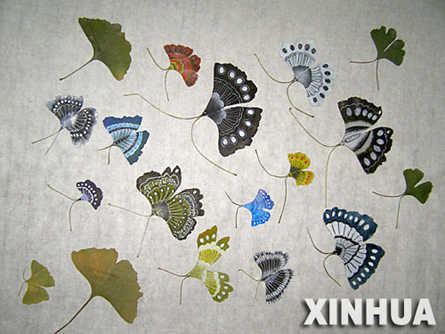 Butterflies made from leafs.