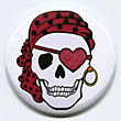 Valentine Pirate Skull Button