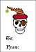 Pirate Santa Skull Gift Tag