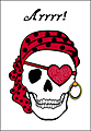 Pirate Skull Valentine Postcard