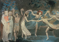 William Blake, Oberon Titania and Puck with Fairies