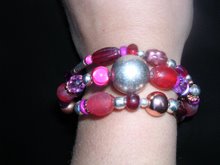 Spiral Bracelet £9 reds, pinks, coppers, silver