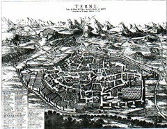 TERNI - 1663, antica mappa di Pierre Mortier