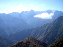View across the Andes on the second day of the Inca trail