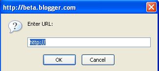 Blogger post editor toolbar: enter link