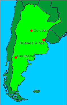 Kart over Argentina