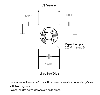 Filtro de interferencias para el Telefono