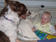 The first kid and the dog