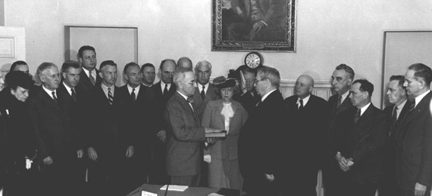 Harry S Truman inaugerated US President APril 12, 1945