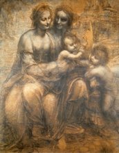 Leonardo Da Vinci- The Virgin and Child with St Anne and St John the Baptist (1499-1500)