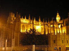 The Cathedral at night in Sevilla