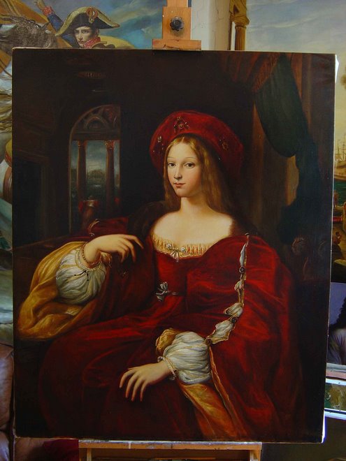 Jeanne d 'Aragon (Raphaël) copiée au LOuvre par Amal Dagher