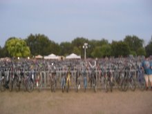 Bike racks at the ACL Festival