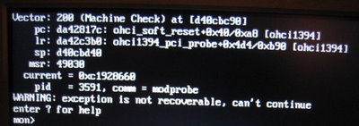 Fedora Core 6 error when waking the G3 iBook from sleep