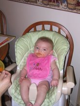 Kaylees a big girl now in her high chair!!