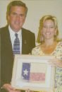 Gov. Jeb Bush & Alexa-Jayne with Texas Flag