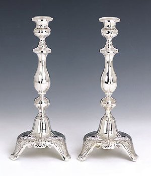 Chabad Lubavitch Silver Candlesticks