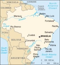 Cartina geografica del Brasile