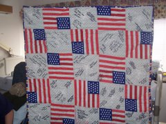 Blanket that Ray received on his flight from Iraq to Germany