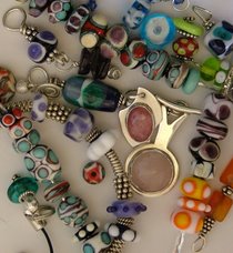 Lampwork silver, beads & gemstone jewelry