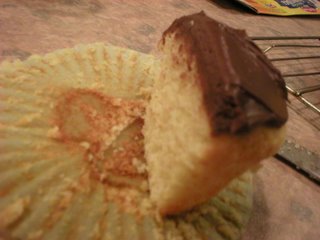 a half of a cupcake