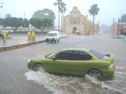 Panoramica de la lluvia intensa en Tenabo.