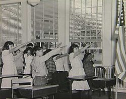 US School Children Saluting The Flag 1930's