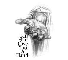 His outstretched hand