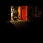 Red Door at Night