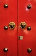 Red Temple Door in Singapore