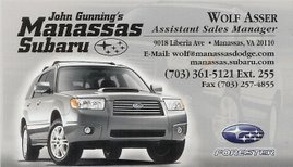 Manassas Subaru's Wolf Asser