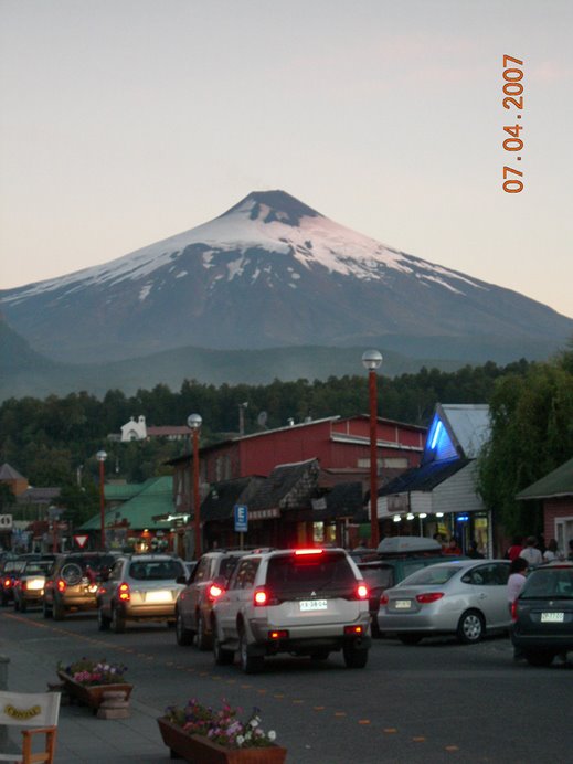 Volcano at night from Pucon