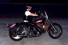 Mary on a soft-tail harley