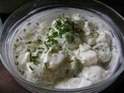 Potato Salad in Yoghurt Sauce with lemon juice.
