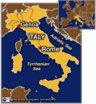 Map of Genoa, Italy