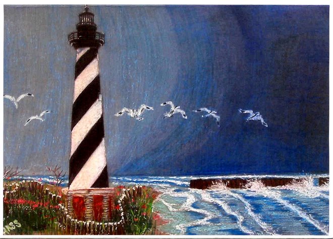 Cape Hatterras Lighthouse painting
