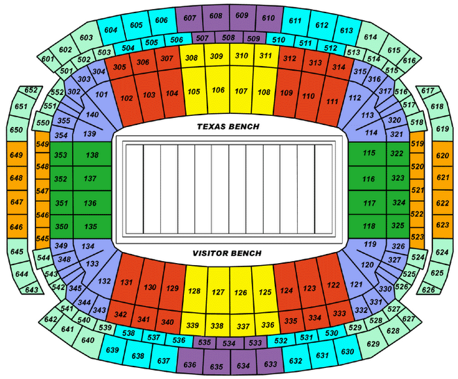 Reliant stadium seating chart
