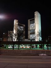 Toronto's City Hall at night