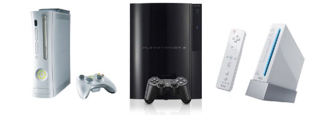 The XBox 360, The Playstation 3, and The Nintendo Wii