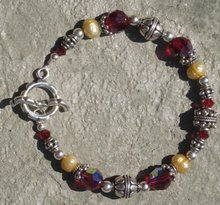 Golden Freshwater Pearl and Crystal