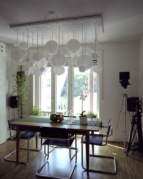 the paper lamps in our dining room, erlangen, germany - photo by Joey Briones