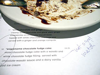 chocolate and wasabi from wagamama - photo by joey m briones