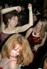 Girlies dancing with hair flying...